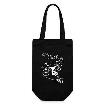 Funny Bike Accident, Bicycle Crash, Cycling Girl - Gift Bag for Bottles - black - Front