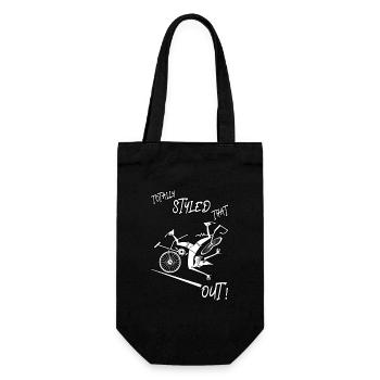 Funny Bike Accident, Bicycle Crash, Cycling Injury - Gift Bag for Bottles - black - Front