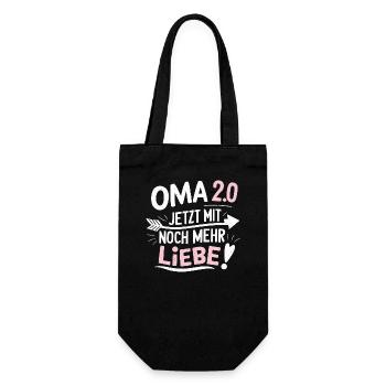 Wieder Oma 2. Enkel Liebe Großmutter Freude - Geschenkbeutel für Flaschen - Schwarz - Vorne