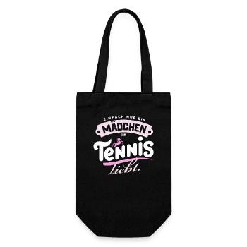 Mädchen Tennis Einhorn Liebe Geschenk Frau Sport - Geschenkbeutel für Flaschen - Schwarz - Vorne