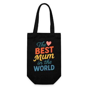Die beste Mutter der Welt - Geschenkbeutel für Flaschen - Schwarz - Vorne