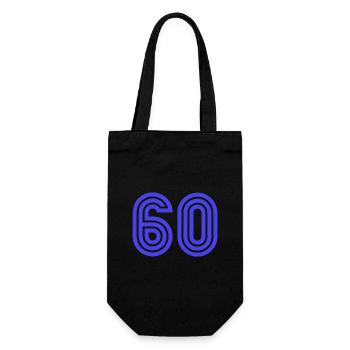 60. 60 ANS. 60e ANNIVERSAIRE. ANNIVERSAIRE 60 ANS. - Sac à bouteille - noir - Devant