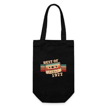 Best Of 1977 Vintage Retro Cassette - Gift Bag for Bottles - black - Front