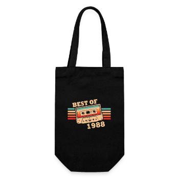 Best Of 1988 Vintage Retro Cassette - Gift Bag for Bottles - black - Front