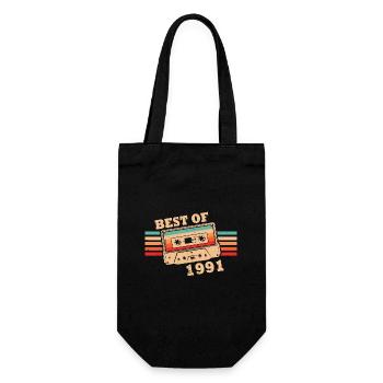 Best Of 1991 Vintage Retro Cassette - Gift Bag for Bottles - black - Front