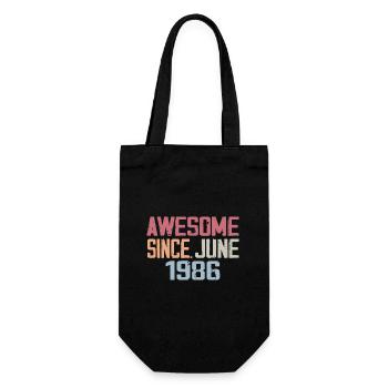 June 1986 June Retro June 1986 Birthday Gift - Gift Bag for Bottles - black - Front