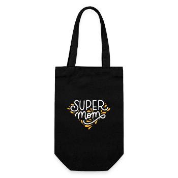 Super Mama - Super Maman - Geschenkbeutel für Flaschen - Schwarz - Vorne