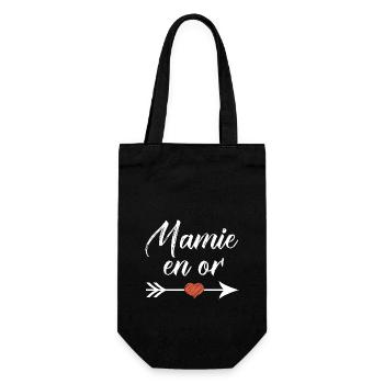 mamie en or cadeau mamie - Sac à bouteille - noir - Devant