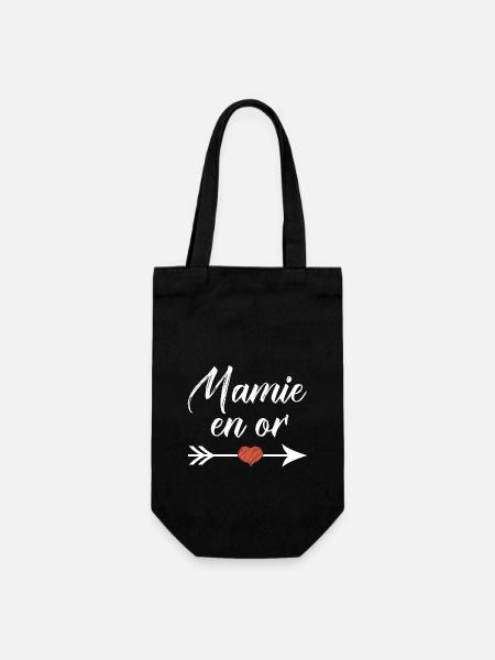 mamie en or cadeau mamie - Sac à bouteille - noir