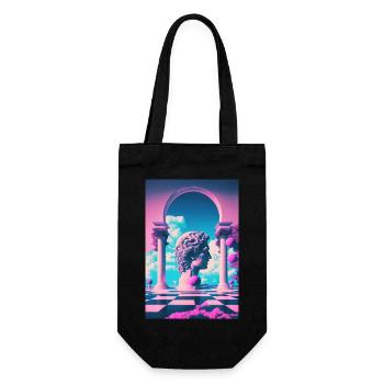 Eine Vaporwave Erkundung von Schönheit und Antike - Geschenkbeutel für Flaschen - Schwarz - Vorne