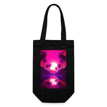 Eine Synthwave Erkundung vom Retrowave Paradies - Geschenkbeutel für Flaschen - Schwarz - Vorne