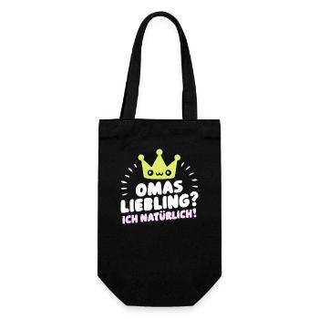 Omas Liebling Enkel Shirt Tasse Poster Idee - Geschenkbeutel für Flaschen - Schwarz - Vorne