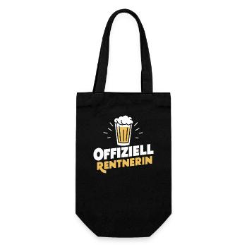 Offizielle Rentnerin Ruhestand Bier-Fan Frau - Geschenkbeutel für Flaschen - Schwarz - Vorne