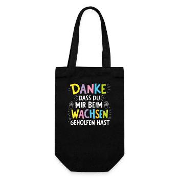 Danke-Wachstum Kita-Abschied Erzieher Dankeschön - Geschenkbeutel für Flaschen - Schwarz - Vorne