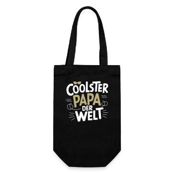 Coolster Papa Welt Vatertag Geburtstag Geschenk - Geschenkbeutel für Flaschen - Schwarz - Vorne