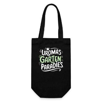 Uromas Gartenparadies Geburtstag Urgroßmutter - Geschenkbeutel für Flaschen - Schwarz - Vorne