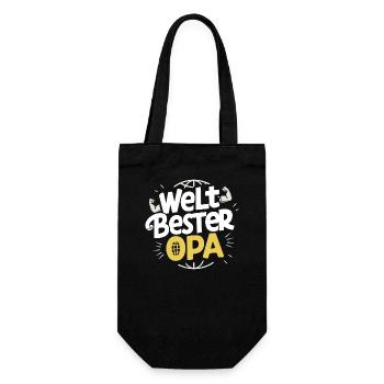 Weltbester Opa Geburtstag Vatertag Du Wirst - Geschenkbeutel für Flaschen - Schwarz - Vorne