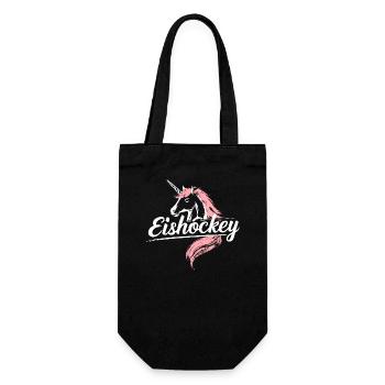 Eishockey-Einhorn Fanartikel Unikat Cool - Geschenkbeutel für Flaschen - Schwarz - Vorne