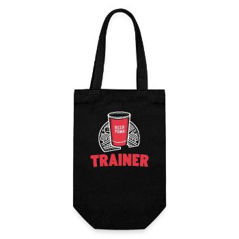 Beer Pong Trainer Spiel Party Spaß Freunde - Geschenkbeutel für Flaschen - Schwarz - Vorne