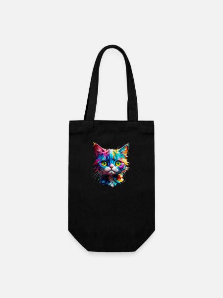 Beware of cats - Gift Bag for Bottles - black