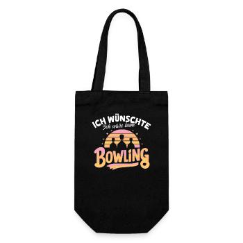 Bowling-Wunsch Fan Hobby Shirt Kegeln Idee - Geschenkbeutel für Flaschen - Schwarz - Vorne