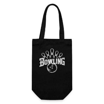 Bowling-Fan Strike Kegeln Spiel Nacht Freund - Geschenkbeutel für Flaschen - Schwarz - Vorne