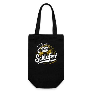 Schlaf-Faultier! Pfleger Freude Ruhe Entspannung - Geschenkbeutel für Flaschen - Schwarz - Vorne
