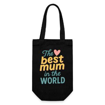 Die beste Mutter der Welt - Geschenkbeutel für Flaschen - Schwarz - Vorne