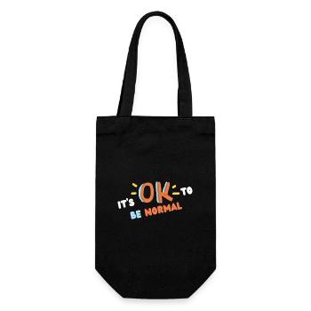 It's ok to be normal (blanc) - Sac à bouteille - noir - Devant