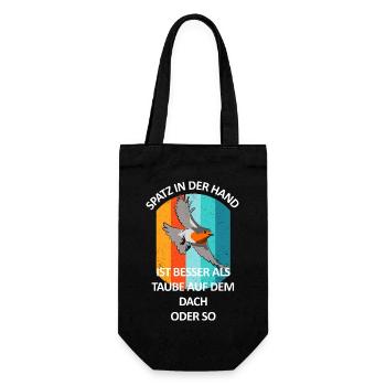 Vogelbeobachtung Vögel Beobachten Birding Vogel - Geschenkbeutel für Flaschen - Schwarz - Vorne