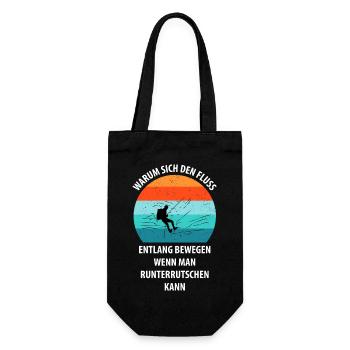 Canyoning Bergsteigen Klettern Wandern Berge - Geschenkbeutel für Flaschen - Schwarz - Vorne