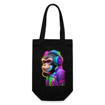 monkey music graffiti - Sac à bouteille - noir - Devant