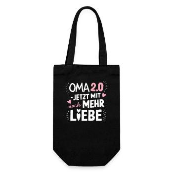 Oma 20 Liebe Upgrade Geburtstag Beste Neu - Geschenkbeutel für Flaschen - Schwarz - Vorne