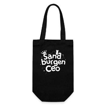 Sandburgen-CEO Spiel Spaß Strand Kinder Sommer - Geschenkbeutel für Flaschen - Schwarz - Vorne