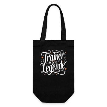 Trainerlegende Coach Danke Trainerin Dankeschön - Geschenkbeutel für Flaschen - Schwarz - Vorne