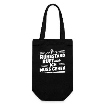 Ruhestand ruft! Rentner Abschiedsgeschenk Kollegen - Geschenkbeutel für Flaschen - Schwarz - Vorne