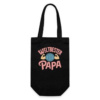 Weltbester Papa-Sport Du wirst Vater Vatertag - Geschenkbeutel für Flaschen - Schwarz - Vorne