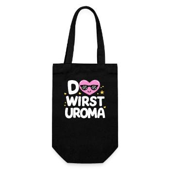 Du wirst Uroma Geburtstag Muttertag Beste Uroma - Geschenkbeutel für Flaschen - Schwarz - Vorne