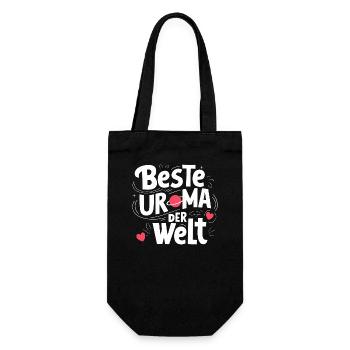 Beste Uroma Geburtstag Weihnachten Muttertag Ideen - Geschenkbeutel für Flaschen - Schwarz - Vorne