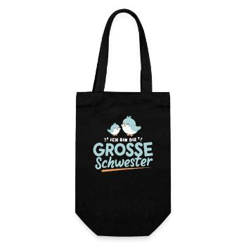Große Schwester Vogel-Geschenk - Geschenkbeutel für Flaschen - Schwarz - Vorne