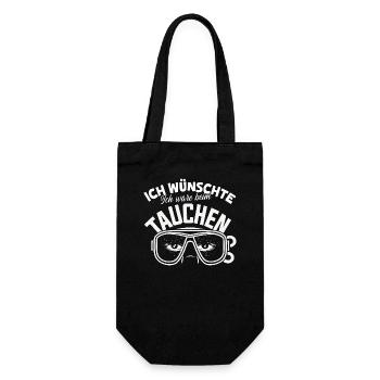 Ich wünschte, ich wäre beim Tauchen Maske - Geschenkbeutel für Flaschen - Schwarz - Vorne