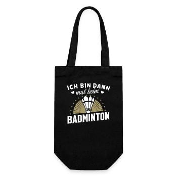 Badminton-Shirt Sportler Outfit Federball Fans - Geschenkbeutel für Flaschen - Schwarz - Vorne