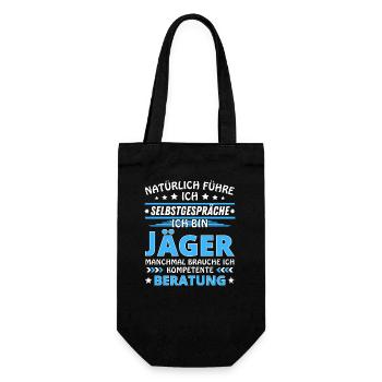 Ich führe Selbstgespräche - Jäger Edition blau - Geschenkbeutel für Flaschen - Schwarz - Vorne