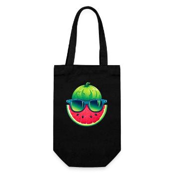 Pastèque fraîche avec lunettes de soleil kawaii été - Sac à bouteille - noir - Devant