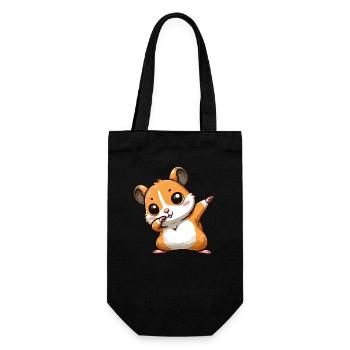 Dabbing Hamster: Cute Cartoon Fun - Gift Bag for Bottles - black - Front