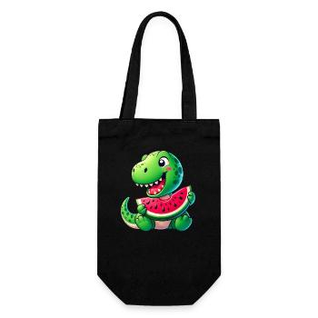 Dino T-Rex Pastèque Fruité Drôle - Sac à bouteille - noir - Devant