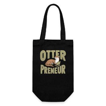 Otterpreneur Humor Startup CEO Erfolg Motivation - Geschenkbeutel für Flaschen - Schwarz - Vorne