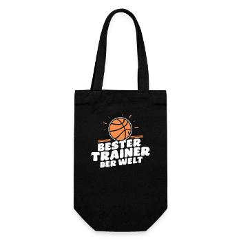Bester Trainer Basketball Coach Dankeschön - Geschenkbeutel für Flaschen - Schwarz - Vorne