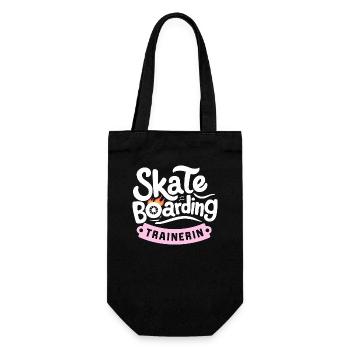 Skate-Trainerin Shirt Skateboard Lehrerin Cool - Geschenkbeutel für Flaschen - Schwarz - Vorne