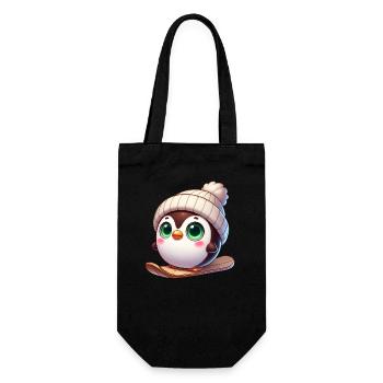 Pingouin mignon Snowboarder Sports d’hiver - Sac à bouteille - noir - Devant